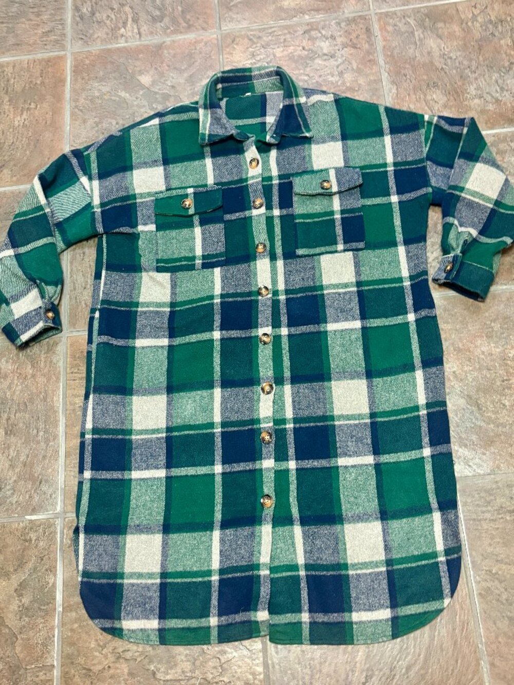 ~~Fall Green Tartan Plaid Woman’s Grunge Button down Dress XL*****sizing label i